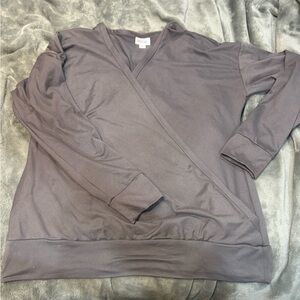 LuLaRoe Gray Wrap Blouse